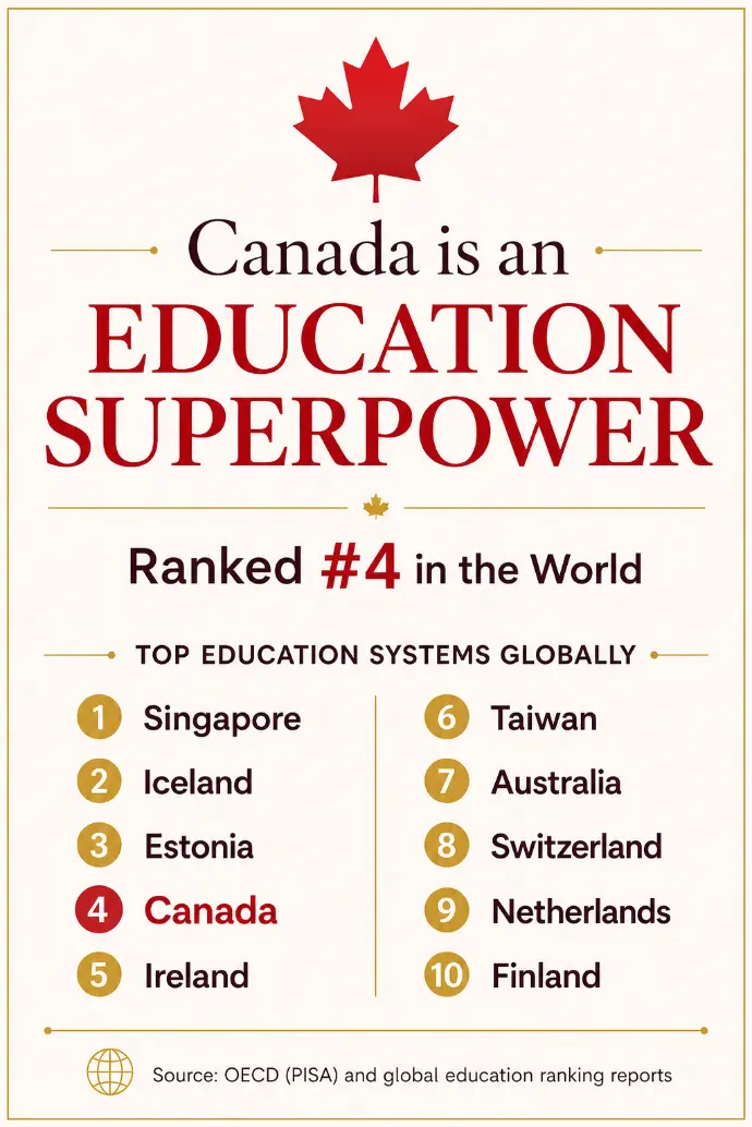 Canada is an education superpower ranked number four in the world